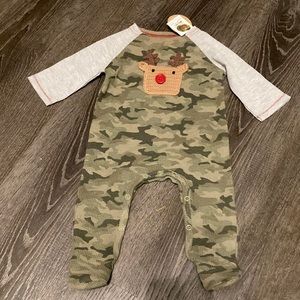 Camo Crochet Sleeper MudPie Size 0-3 Months NWT
